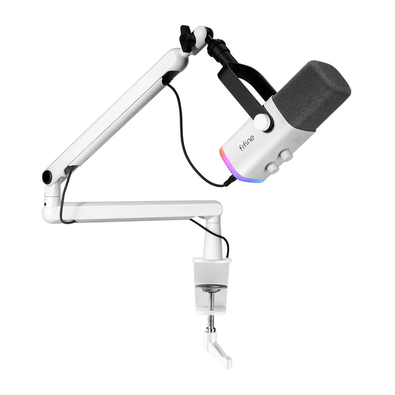 Fifine TAM8W dünaamiline mikrofon (valge) universaalne