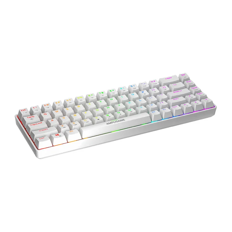Fifine GK1W mehaaniline klaviatuur, 65% RGB (valge) universaal