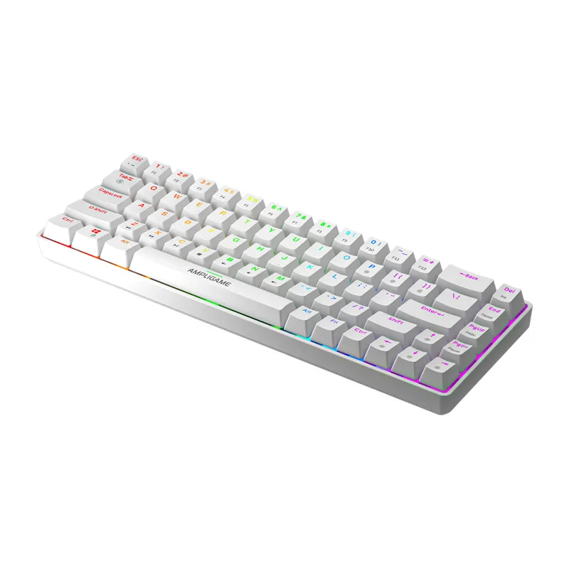 Fifine GK1W mehaaniline klaviatuur, 65% RGB (valge) universaal