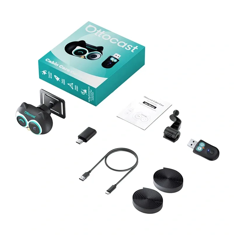 Ottocast CarPlay juhtmevaba autoadapter koos autohoidja (Cabin Care) universaalne