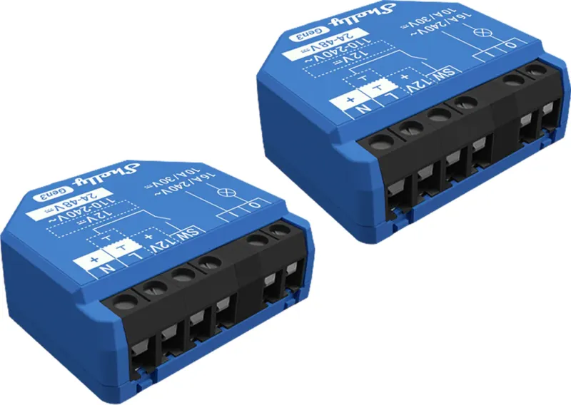 Shelly 1 Gen3 WiFi/Bluetooth universaalsed 2-kontrolleri komplekt