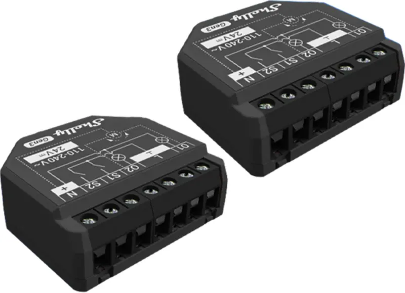Komplekt 2 Shelly 2PM Gen3 WiFi/Bluetooth kontrollerit universaalne