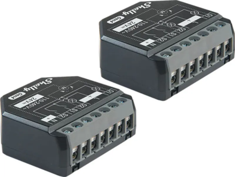 Komplekt 2 Shelly 2PM Gen4 Zigbee/Matter juhtimisseadmeid universaalne