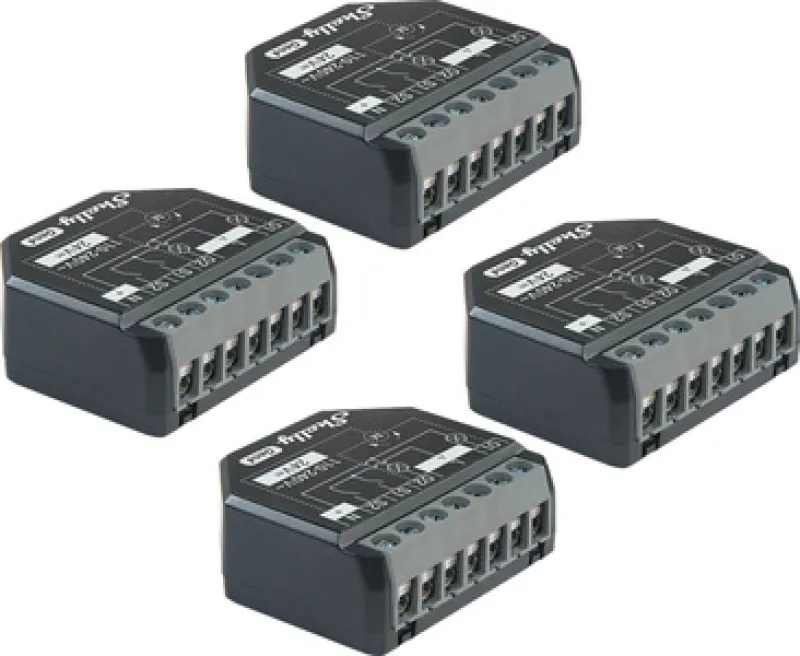 Neli komplekt Shelly 2PM Gen4 Zigbee/Matter juhtimisseadmeid universaalne