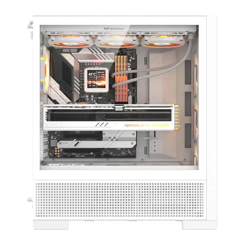 DarkFlash AIRNOVA arvutikarp (valge) + 3 universaalset ventilaatorit