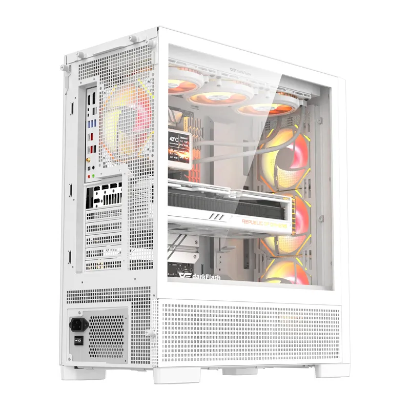 DarkFlash AIRNOVA arvutikarp (valge) + 3 universaalset ventilaatorit
