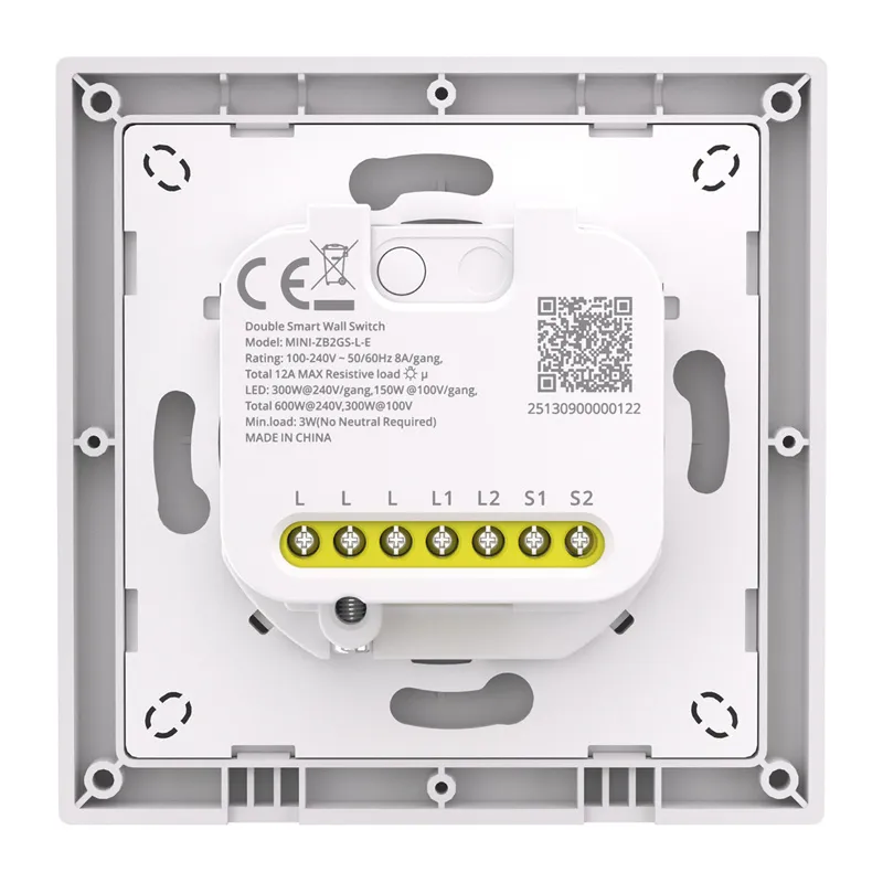 SONOFF MINI-ZB2GSL-E ZigBee kahekanaliline seinakontakt ilma nat. universaalne