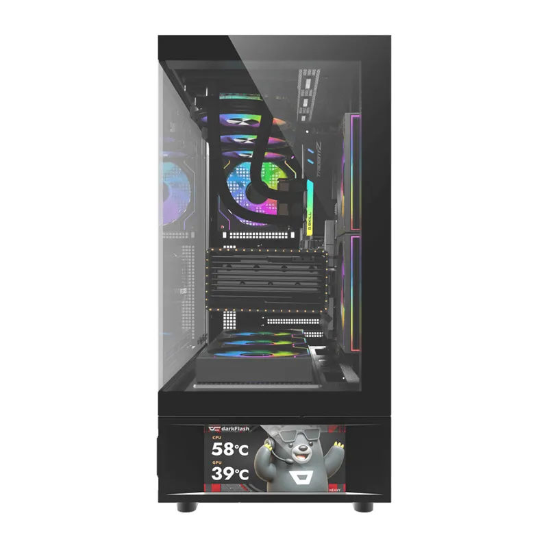 DarkFlash DS950V arvutikarp koos ekraaniga (must) + 6 ventilaatorit universaalne