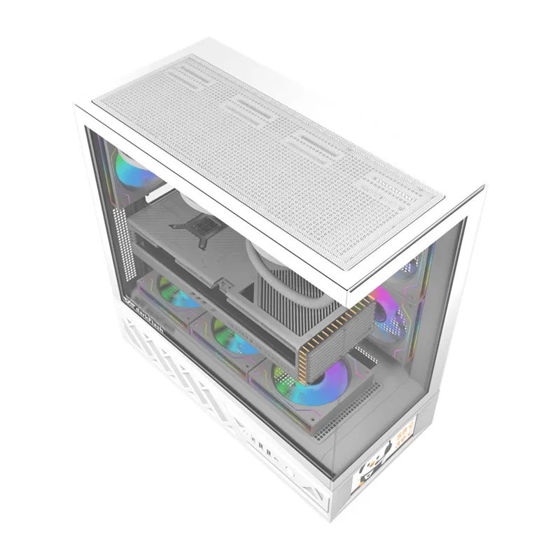 DarkFlash DS950V arvutikarp koos ekraaniga (valge) + 6 universaalset ventilaatorit