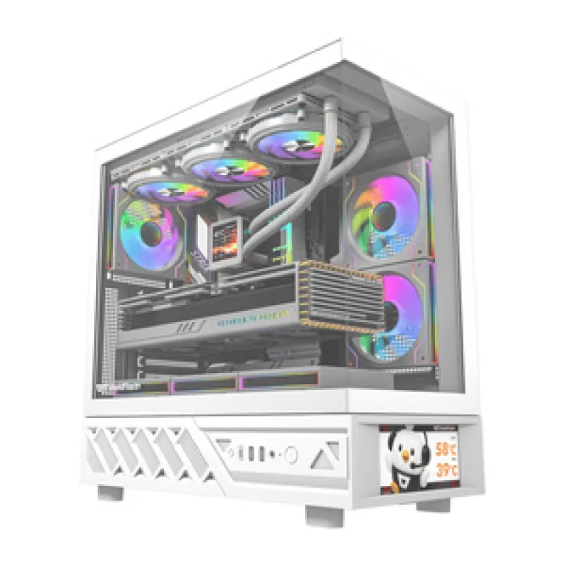 DarkFlash DS950V arvutikarp koos ekraaniga (valge) + 6 universaalset ventilaatorit