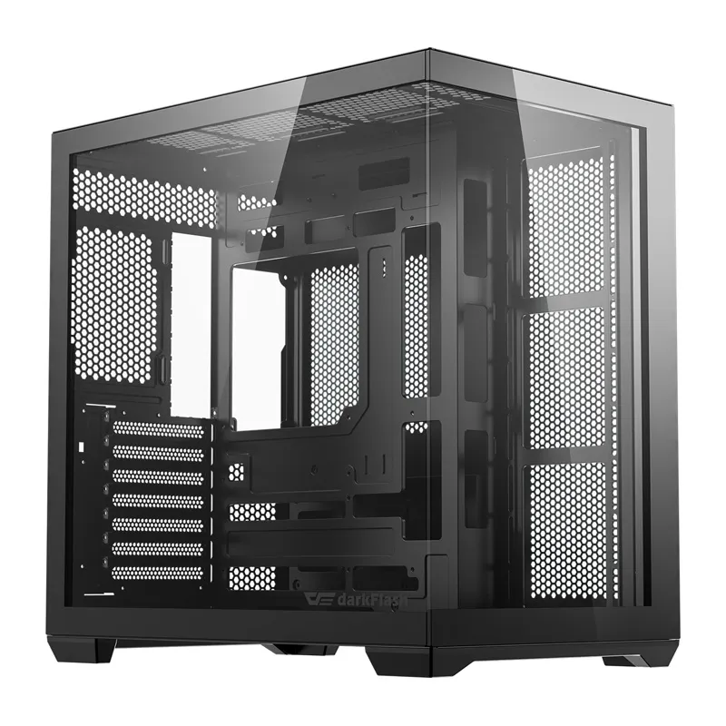 DarkFlash C280 arvutikarp (must) + 7 universaalset ventilaatorit
