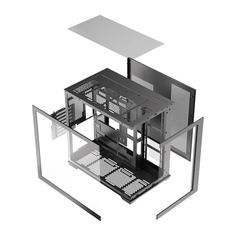DarkFlash C280 arvutikarp (must) + 7 universaalset ventilaatorit