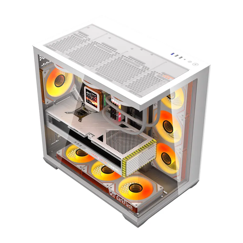 DarkFlash C280 arvutikarp (valge) + 7 universaalset ventilaatorit