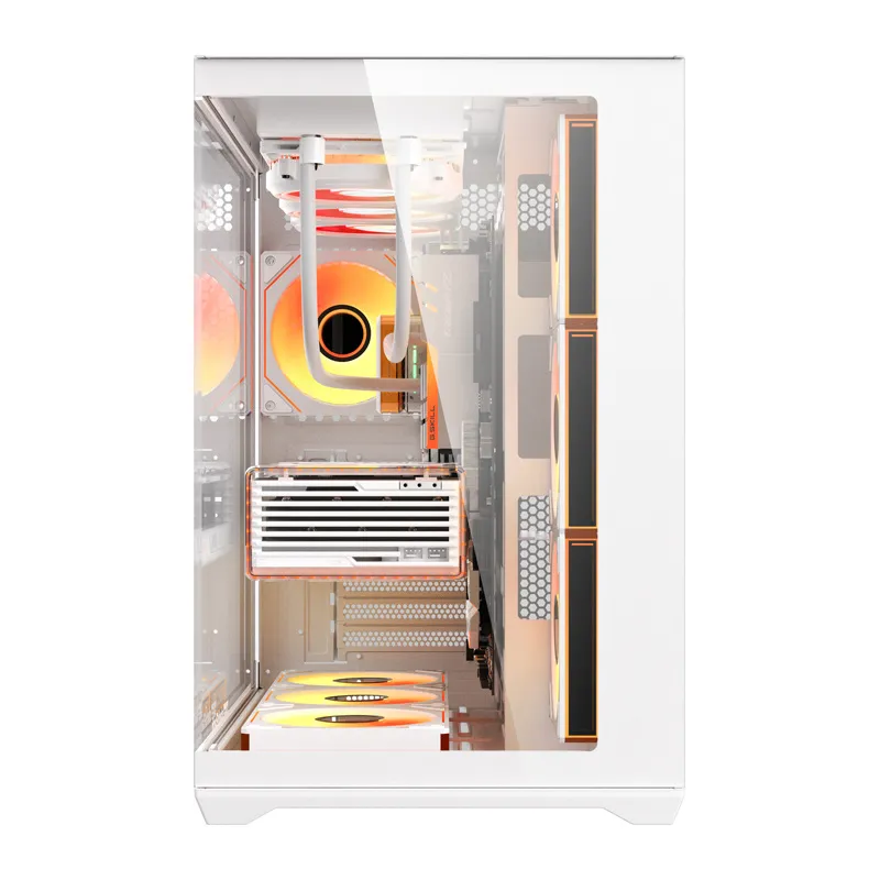 DarkFlash C280 arvutikarp (valge) + 7 universaalset ventilaatorit