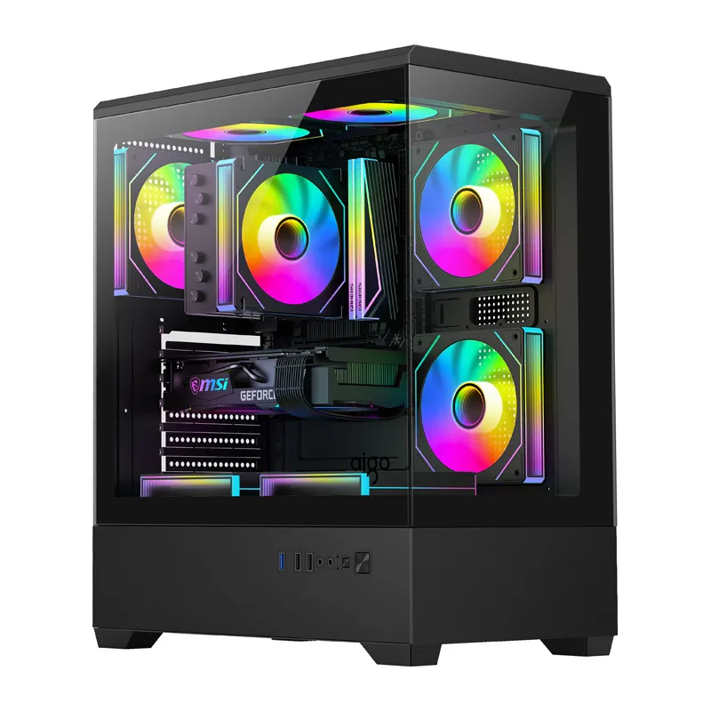 DarkFlash C365 arvutikarp (must) + 5 universaalset ventilaatorit