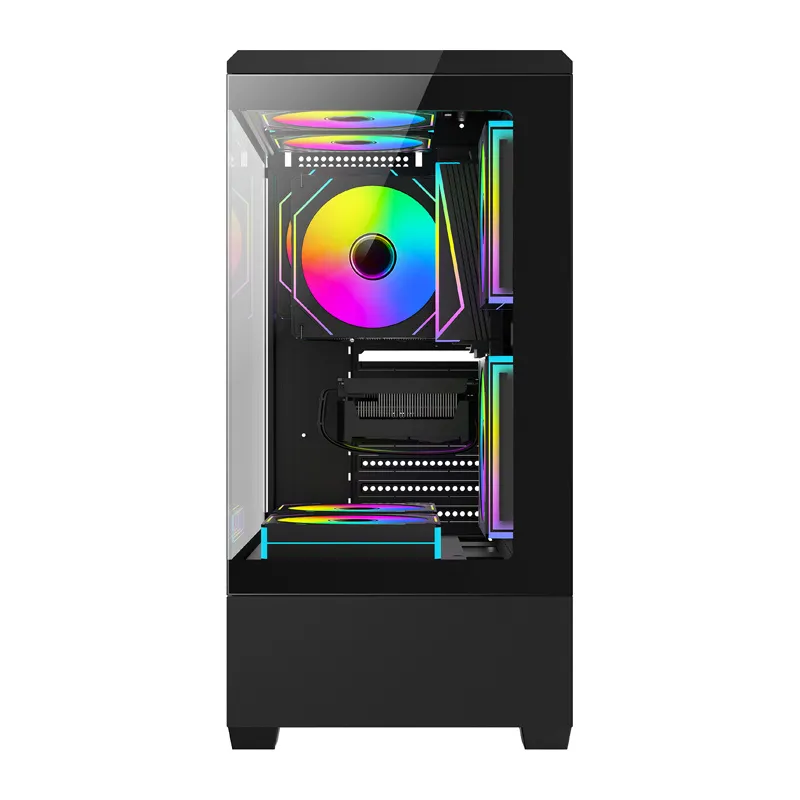 DarkFlash C365 arvutikarp (must) + 5 universaalset ventilaatorit