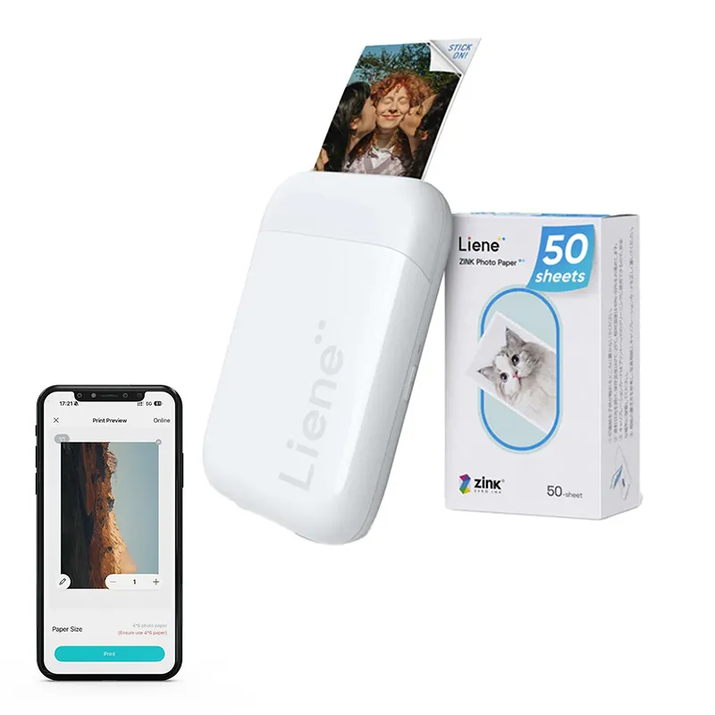 Liene Pearl 2x3" kaasaskantav fotoprinter (valge) universaalne