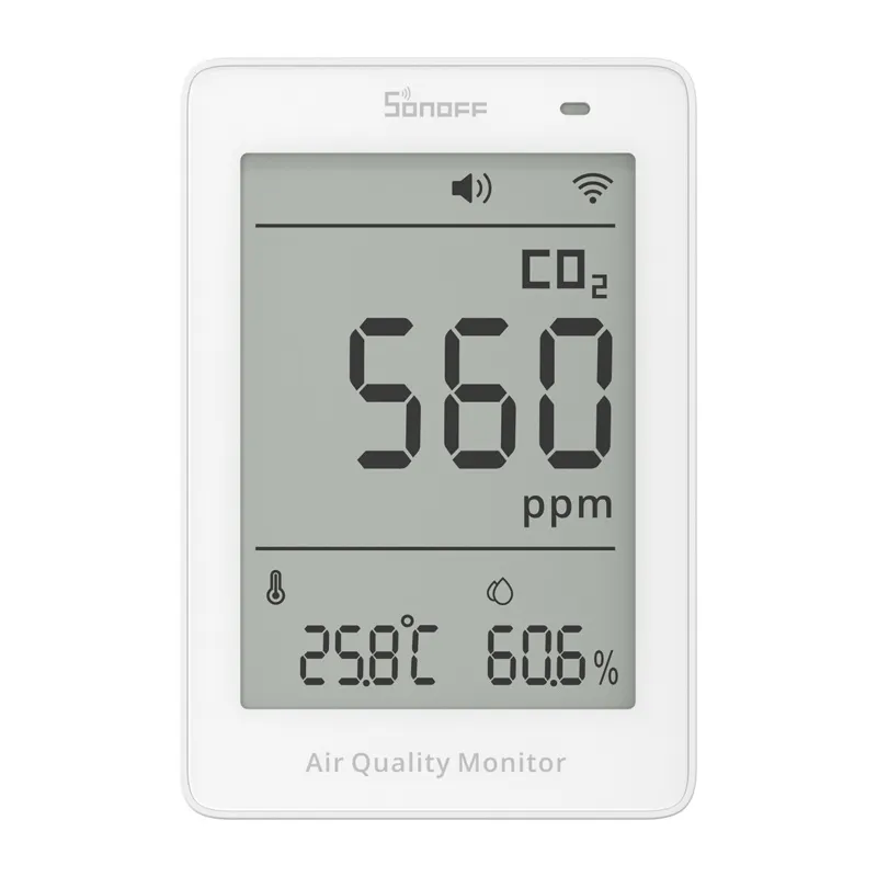 Sonoff AirGuard CO2 SAWF-08P WiFi LCD Õhukvaliteedi Mõõtur universaalne