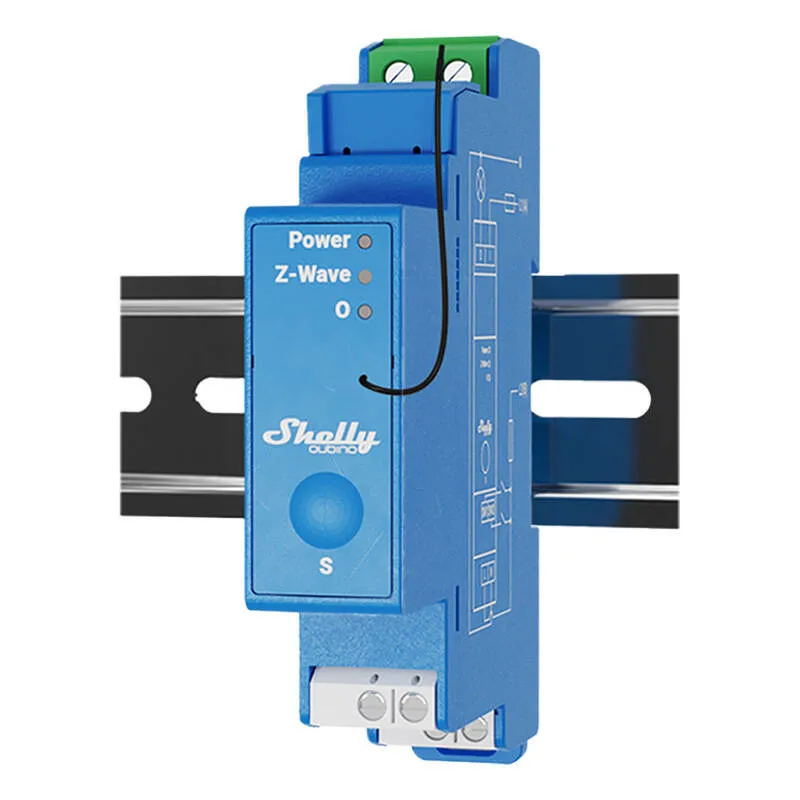 Shelly Qubino Pro 1 DIN-raili relee, 1 kanal, Z-Wave universaal