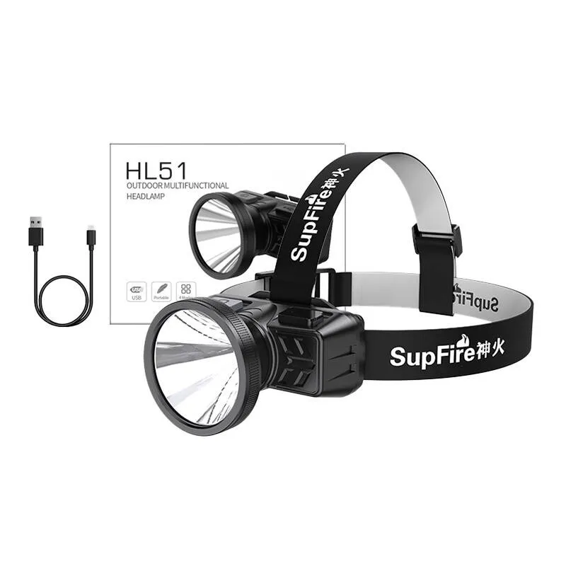 Superfire HL51 pealamp, 160 lm, micro-USB, 4 režiimi, 300 m universaalne