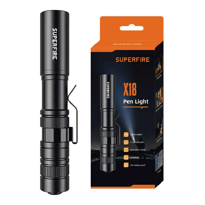 Superfire X18 taskulamp, 55 lm, 5 W, 5 režiimi, 38 m universaalne