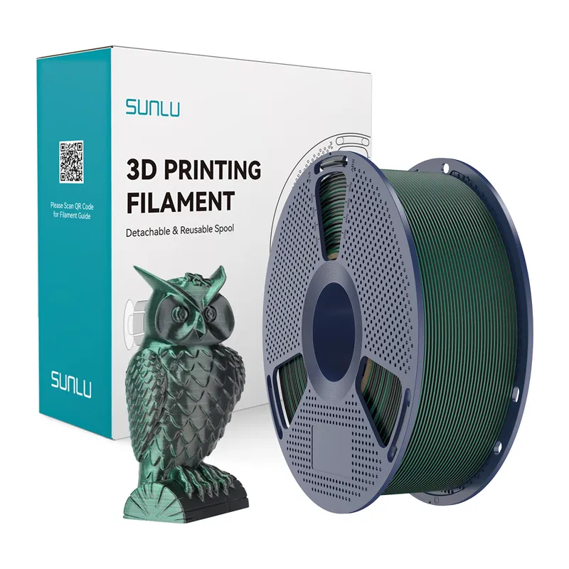 Sunlu PLA+ Silk Topeltvärviline filament (Must ja Roheline) universaalne