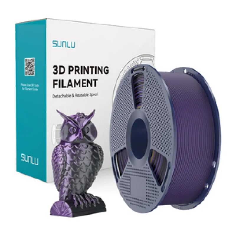 Sunlu PLA+ Silk Topeltvärviline filament (Must ja Lilla) universaalne