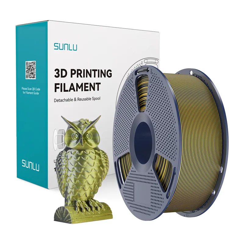 Sunlu PLA+ Silk Topeltvärviline filament (Must ja Kuld) universaalne