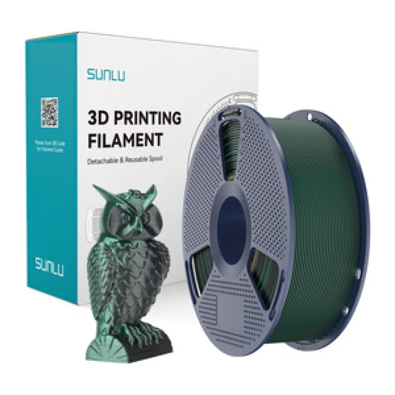 Sunlu PLA+ Silk Topeltvärviline filament (Must ja Roheline) universaalne