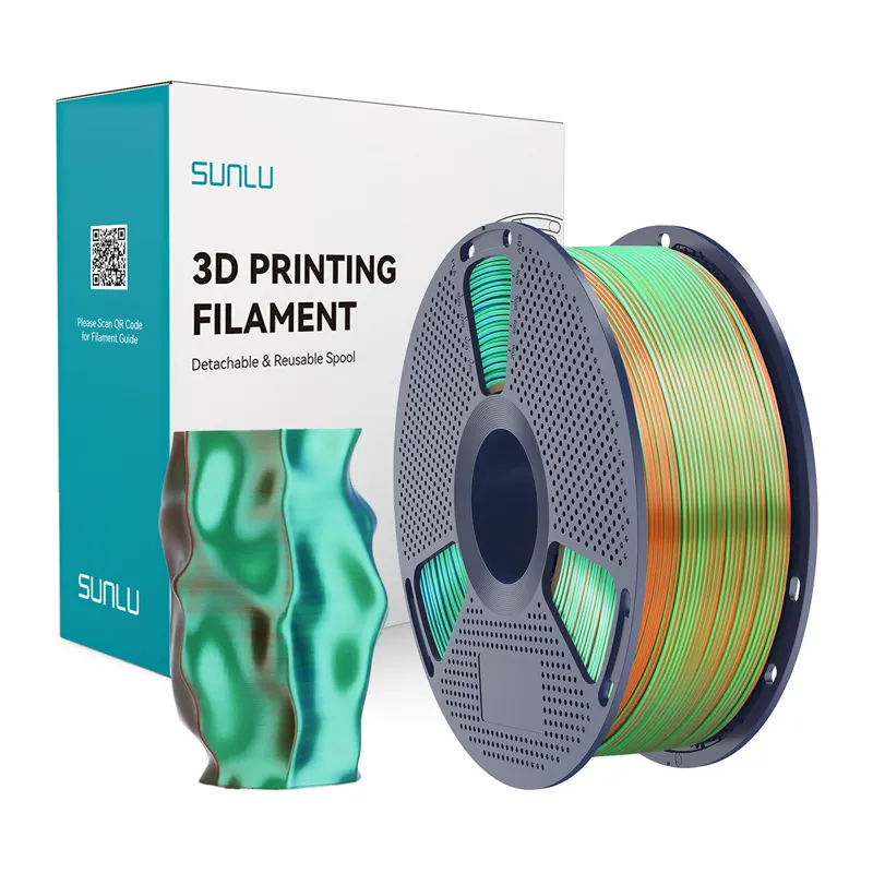 Sunlu PLA+ Silk Tri-Color Filament (oranž, sinine ja roheline) universaalne