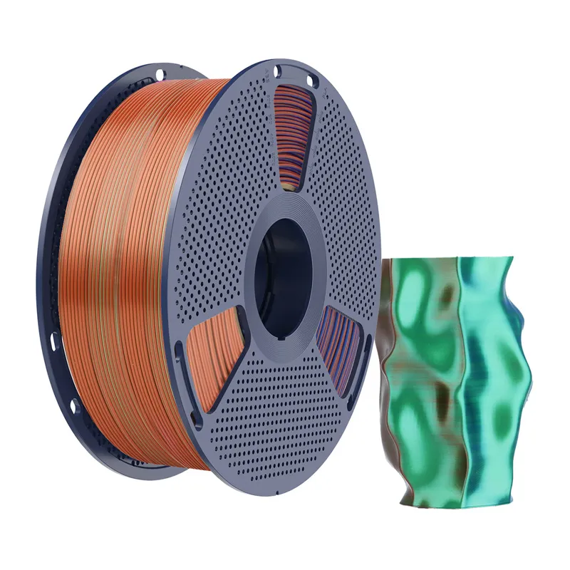 Sunlu PLA+ Silk Tri-Color Filament (oranž, sinine ja roheline) universaalne