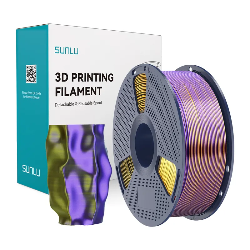 Sunlu PLA+ Silk Tri-Color Filament (Must, Kuld ja Lilla) universaalne