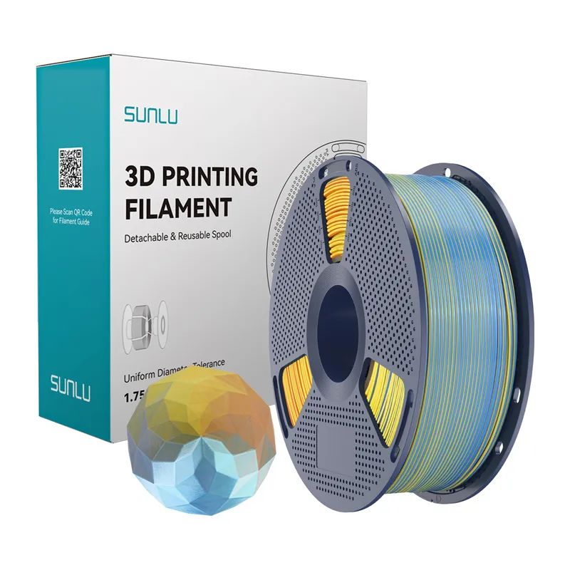 Sunlu PLA+ Silk Forth-Color Filament (sinine-lilla-oranž-kollane) universaal