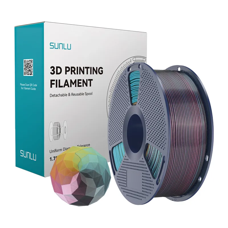 Sunlu PLA+ Silk Forth-Color Filament (punane-kollane-roheline-must) universaalne