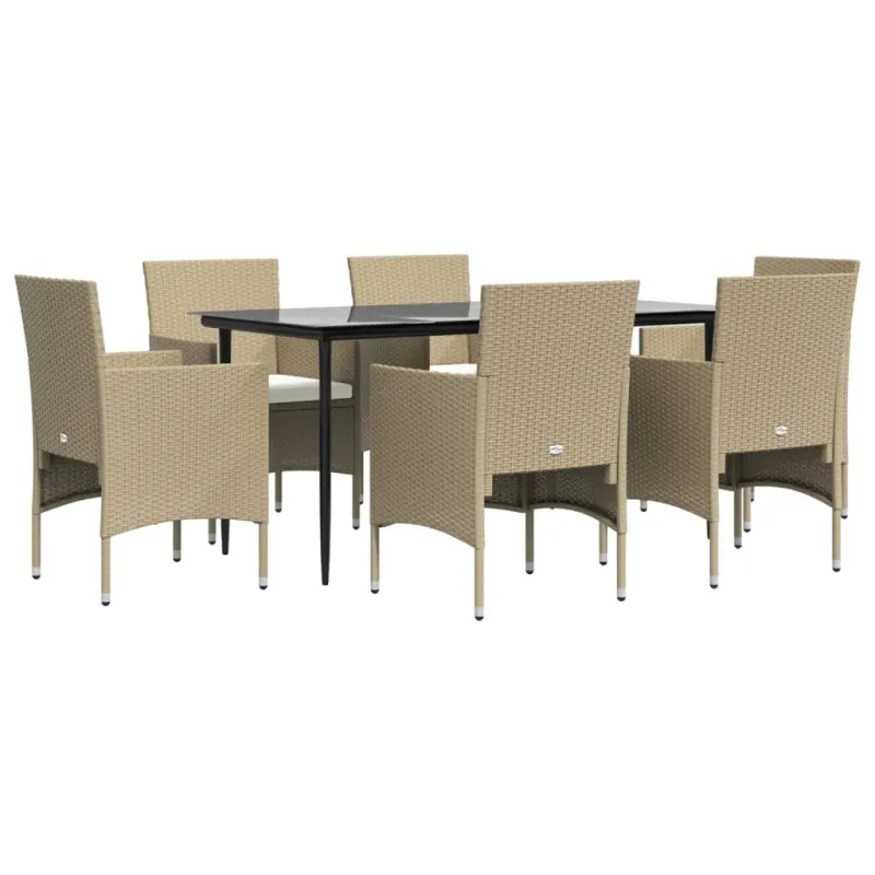 Sodo komplekti, 7 osainen, pehmusteilla, hiekka ja musta