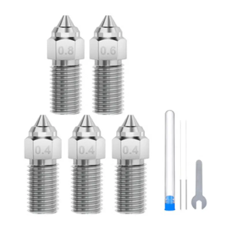 ELEGOO Neptune 4 / 4 Pro Karmistatud Terasest Nozzleset (0,4 mm x3, 0,6 mm x1, 0,8 mm x1) universaalne