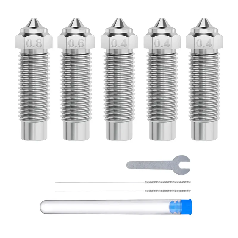 ELEGOO Neptune 4 Plus / 4 Max Karmivaba Terasest Nozzleset (0,4 mm x3, 0,6 mm x1, 0,8 mm x1) universaalne