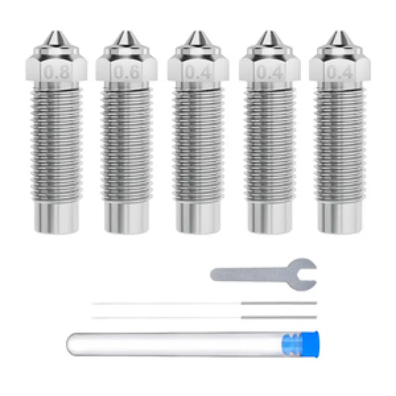 ELEGOO Neptune 4 Plus / 4 Max Karmivaba Terasest Nozzleset (0,4 mm x3, 0,6 mm x1, 0,8 mm x1) universaalne