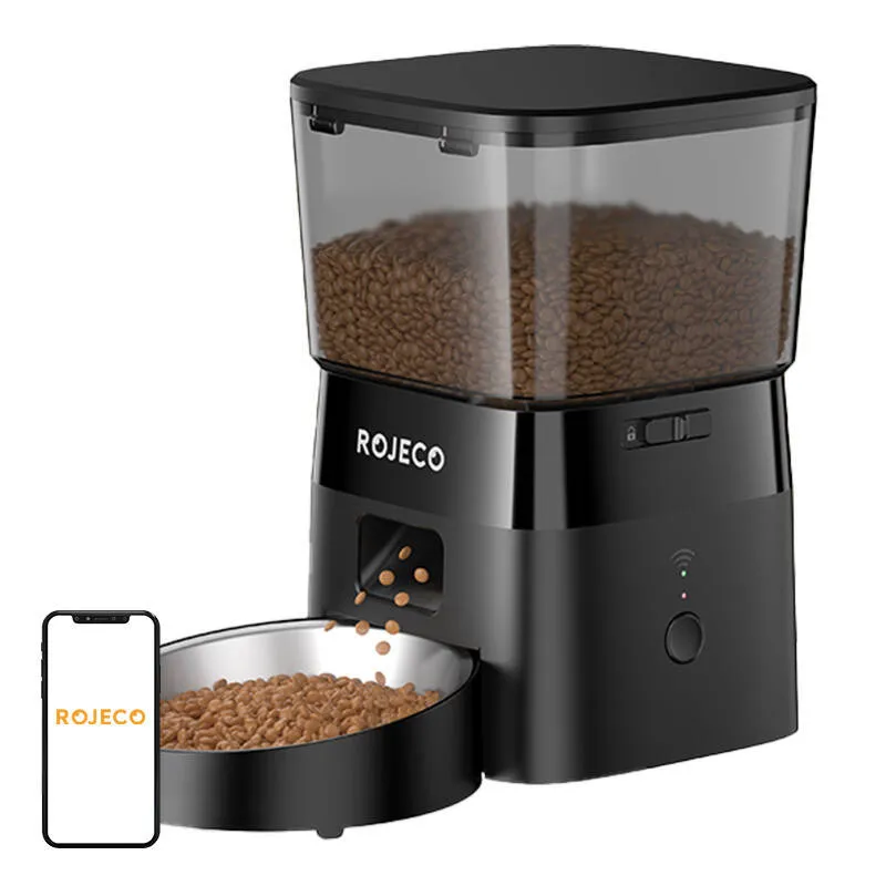 Rojeco 2L Automaatne Kassi- ja Koeratoiduk WiFi Versioon (Must) universaalne