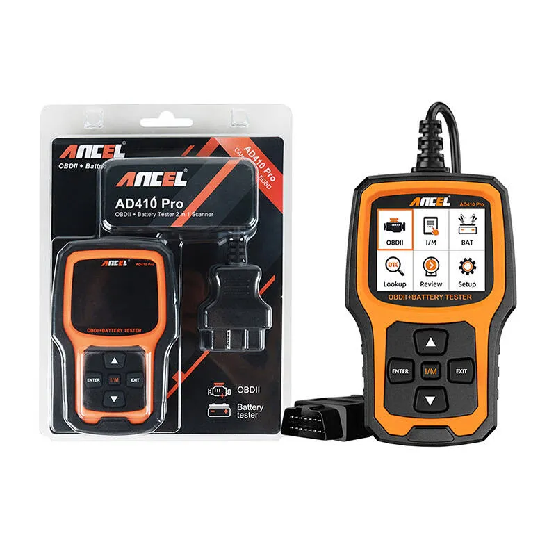 2in1 Diagnostikaskanner OBD2 ja Aku Testija Ancel AD410 PRO universaalne