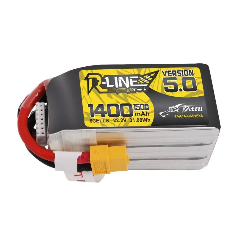 Aku Tattu R-Line 5.0 1400mAh 22.2V 150C 6S1P XT60 universaalne
