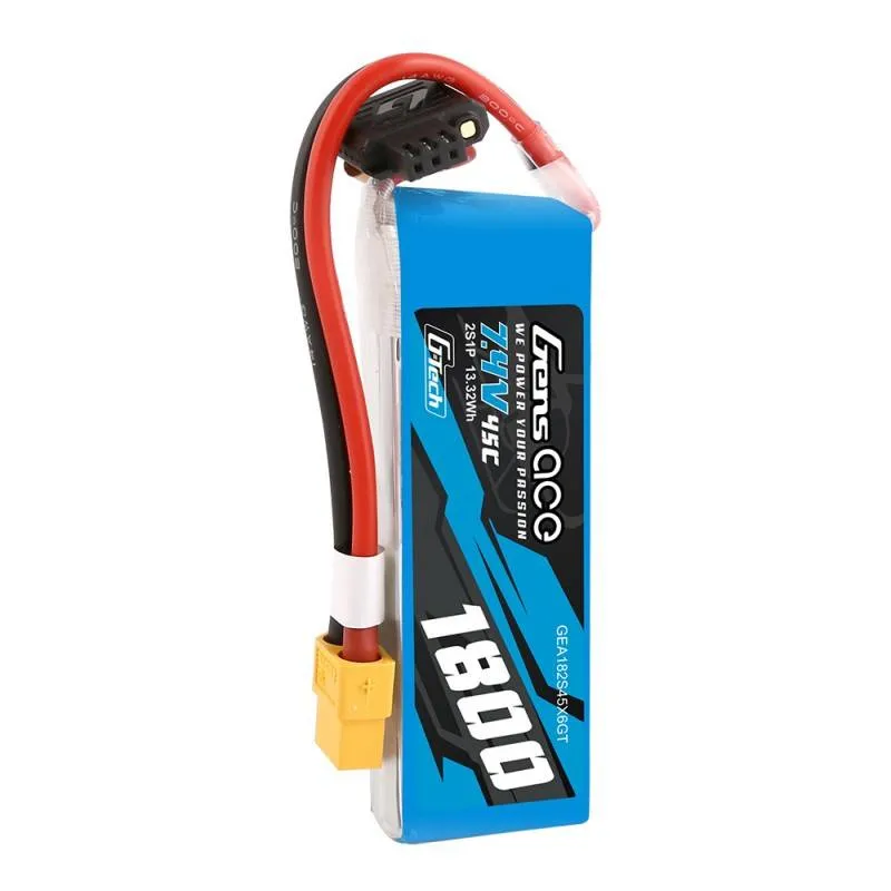 GensAce G-Tech LiPo 1800mAh 7.4V 45C 2S1P XT60 Aku universaalne