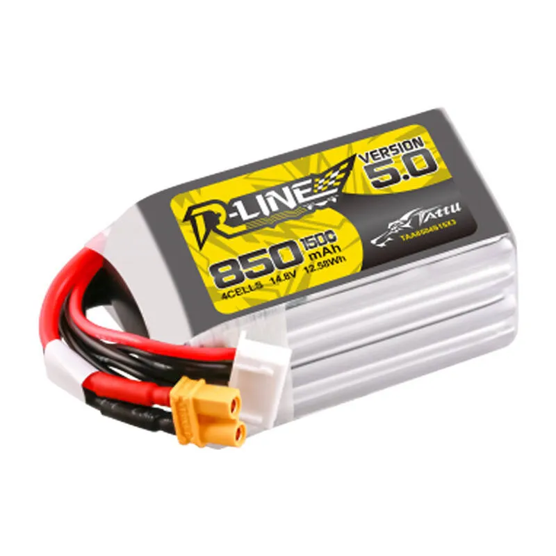 Tattu R-Line Versioon 5.0 850 mAh 14,8 V 4S1P 150C XT30U-F universaalne