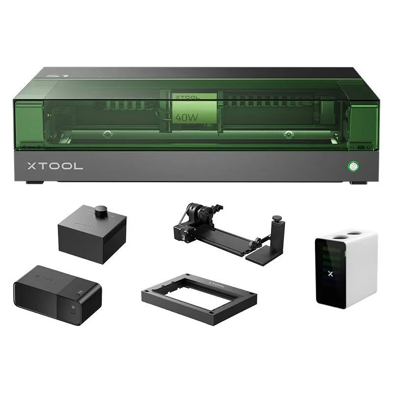 2-in-1 lasergraveerimismasin xTool S1 40W Kõikehõlmav komplekt (Must) universaalne