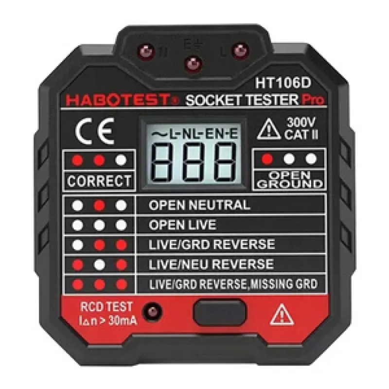 Socketi testija digitaalse näidikuga Habotest HT106D universaalne
