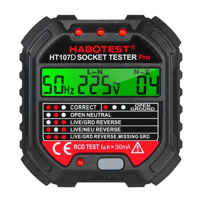 Pistikontrollija digitaalse näidikuga Habotest HT107D universaalne