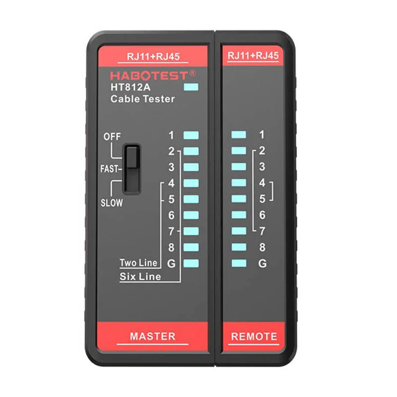 Võrgu kaablitester Habotest HT812A RJ45/RJ14/RJ12/RJ9 universaalne