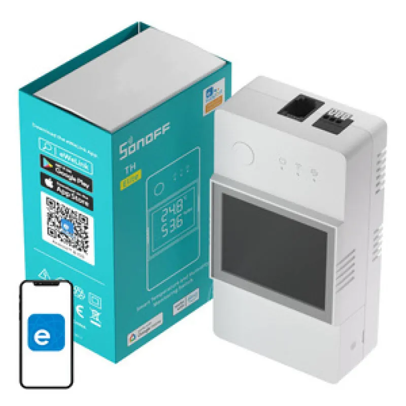 Smart WiFi temperatuur- ja niiskusanduriga lüliti Sonoff THR320D TH Elite universaalne