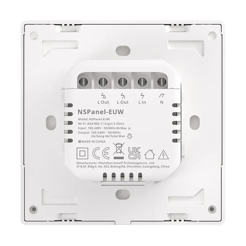 Smart Scene Seinälüliti WiFi Sonoff NSPanel (valge) universaalne