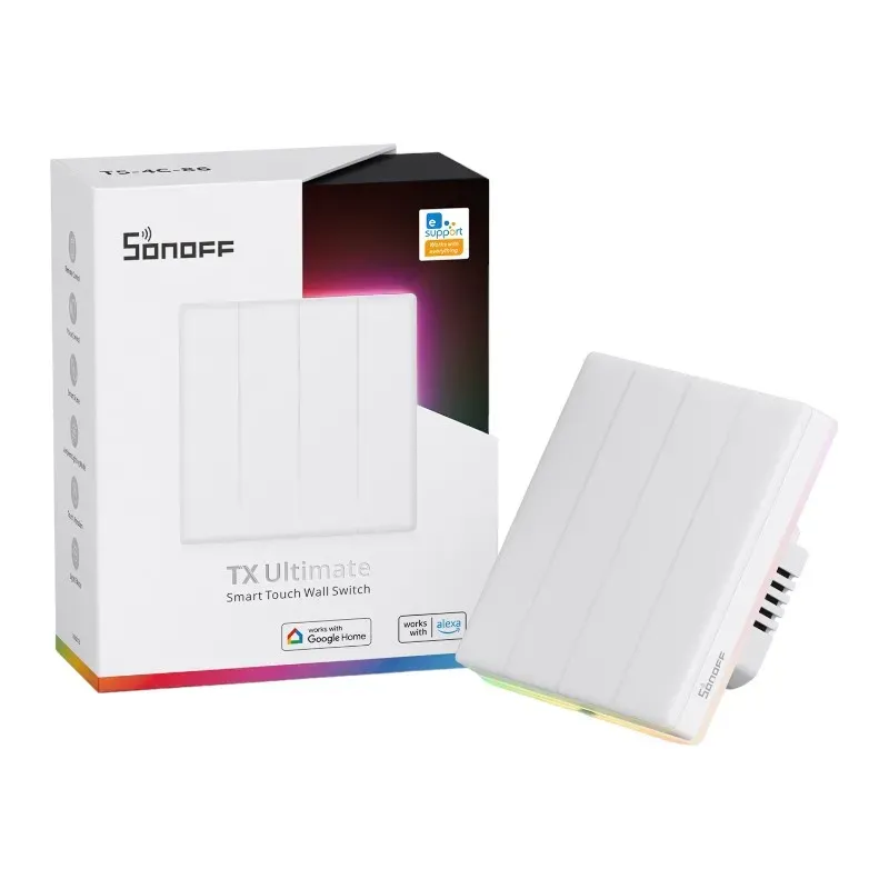 Smart Wi-Fi Puutetundlik Seinalüliti Sonoff TX T5 4C (4-kanaliline) universaalne